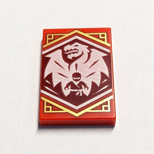 Tile 2 × 3 with White Ninjago Flag print Rot