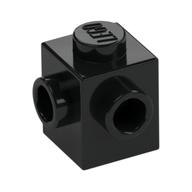 Brick Special 1 × 1 with Studs on 2 Adjacent Sides Black
