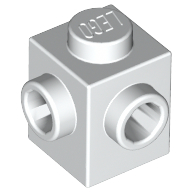 Brick Special 1 × 1 with Studs on 2 Adjacent Sides Weiß