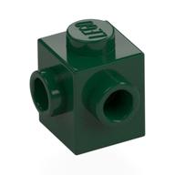 Brick Special 1 × 1 with Studs on 2 Adjacent Sides Dark Green