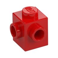 Brick Special 1 × 1 with Studs on 2 Adjacent Sides Red