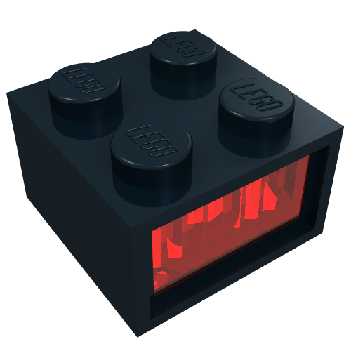 Light Brick 2 × 2 Type 2 12V with Red Diffusor Black