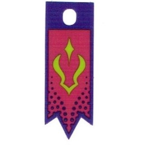 Flag, 38 × 60 mm with Dark Purple, Magenta, and Lime Print [No Color/Any Color]