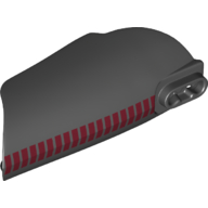Large Figure Limb Cover, Armor with Ball Joint Socket and 2 Holes with Dark Red Stripes print Black