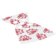 Neckwear Cape, Rounded Bottom and Straight Collar with Red Flowers Print White