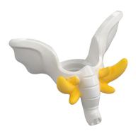 Minifig Neckwear Elephant Ears, Trunk and Yellow Tusks print White
