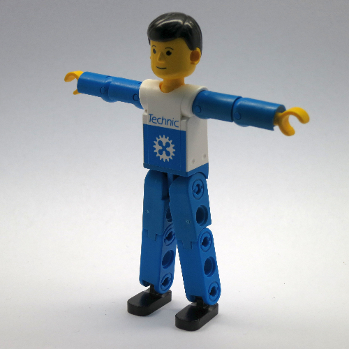 Technic Figure Blue Legs, White Top with Blue Technic Logo, Blue Arms in 