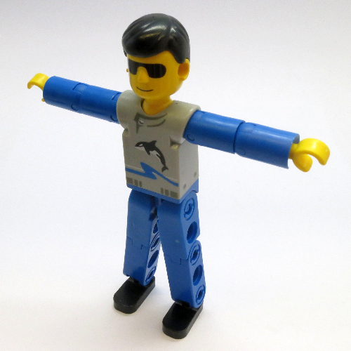 Technic Figure Blue Legs, Light Gray Top with Wave and Orca Print, Blue Arms [Keine Farbe/Beliebige Farbe]