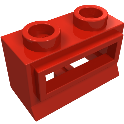 Fenster 1 × 2 × 1, kurze Lippe [ohne Glas] Rot