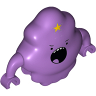 Minifig Creature Body - Star on Head - Small Black Eyes and Large Circle Mouth with Teeth print - Lumpy Space Princess Mittellavendel