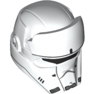 Helmet, Raised Forehead, Angular Front, Hovertank Pilot Print Weiß