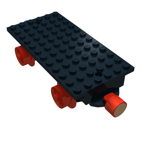 Train Base 6 × 12 Type 1 with Wheels and Magnets [Complete Assembly] Black