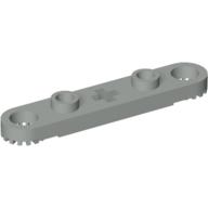 Technic Plate 1 × 5 with Toothed Ends, 2 Studs and Center Axle Hole Hellgrau