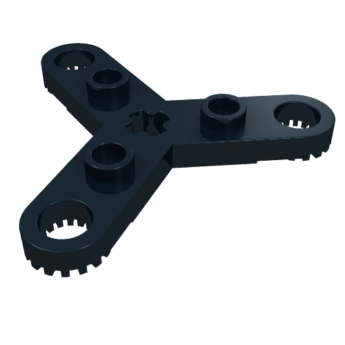 Technic Plate Rotor 3 Blade with Toothed Ends and 3 Studs (Propeller) Schwarz
