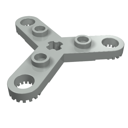 Technic Plate Rotor 3 Blade with Toothed Ends and 3 Studs (Propeller) Hellgrau