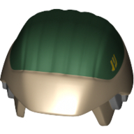 Helmet Rebel Trooper with Ear Protectors, Dark Green Top and Yellow Insignia Print Dunkelbeige