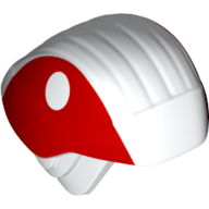 Helmet Rebel Trooper with Ear Protectors, Red Sides Print White