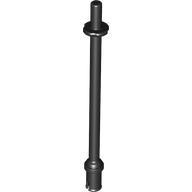 Bar 8L - Two Stop Rings / One Pin, Technic Figure Ski Pole [Rounded End] Black