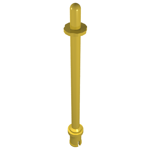 Bar 8L - Two Stop Rings / One Pin, Technic Figure Ski Pole [Rounded End] Gelb