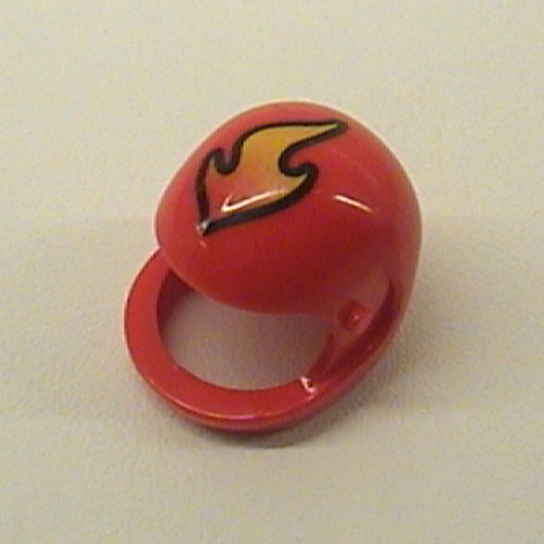 Technic Figure Helmet with Flame Print Red