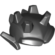Head Top Gargoyle Six Straight Horns and Ears Schwarz