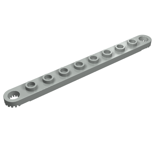 Technic Plate 1 × 10 with Toothed Ends Hellgrau