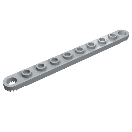 Technic Plate 1 × 10 with Toothed Ends Hellblaugrau
