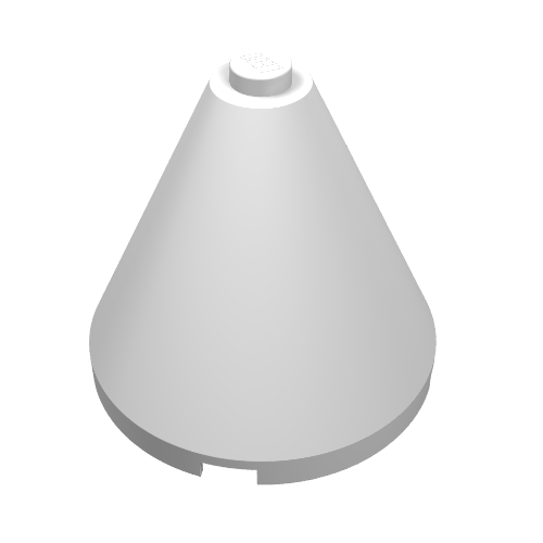 Kegel 4 × 4 × 3 mit einfach massiv Noppe Weiß