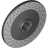 Technic Disc 3 × 3 with Disc Brake Silver Drilled Rotor print Black
