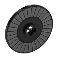 Technic Disc 3 × 3 with Light Bluish Grey Lines print (Fan Blades) Black