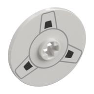 Technic Disc 3 × 3 with Dark Bluish Grey/Black Tape Reel print White