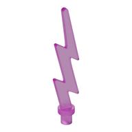 Wave / Lightning Angular, Single Transparent-Dunkelrosa