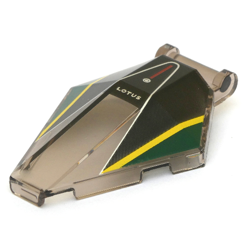 Windscreen 6 × 4 × 1 Hexagonal with Handle with Black/Yellow/Dark Green print Transparent-Braun
