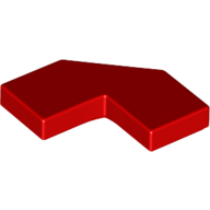 Tile Special 2 × 2 Corner with Cut Corner - Facet Red