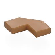 Tile Special 2 × 2 Corner with Cut Corner - Facet Medium Nougat