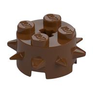 Brick Round 2 × 2 Special with Spikes Reddish Brown
