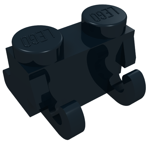 Technic Link with Two Studs Schwarz