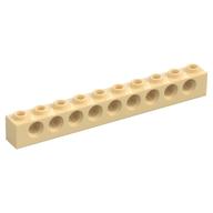 Technic Brick 1 × 10 [9 Pin Holes] Tan