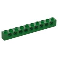 Technic Stein 1 × 10 [9 Pinlöcher] Grün