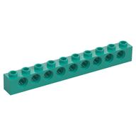 Technic Brick 1 × 10 [9 Pin Holes] Dark Turquoise
