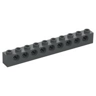 Technic Brick 1 × 10 [9 Pin Holes] Dark Bluish Gray
