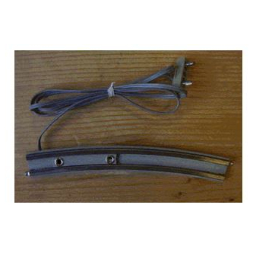 Train Track 12V Conducting Rail Curved with Connection Wire and Short Connector Light Gray