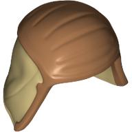 Cap and Neck Protector with Medium Nougat Print (Pao) Tan