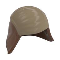 Cap and Neck Protector with Dark Tan Print Rotbraun