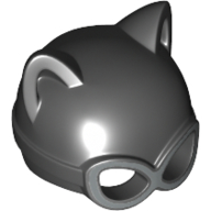 Mask with Cat Ears and Raised Eye Goggles (Catwoman) Schwarz