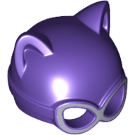 Mask with Cat Ears and Raised Eye Goggles (Catwoman) Dunkellila