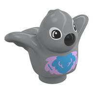 Duplo Animal Bird with Bright Pink/Dark Azure Feathered Chest, Black Beak print Hellblaugrau