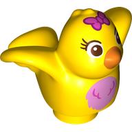 Duplo Animal Bird with Pink Chest and Bow Print Gelb