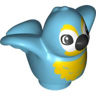 Duplo Animal Bird with Yellow Chest and Black Beak Print Medium Azure