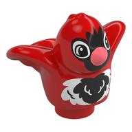 Duplo Animal Bird with Black and White Chest and Coral Beak Print Rot